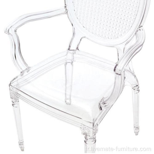 Événements Crystal Tiffany Chaise en plastique en résine acrylique en plastique